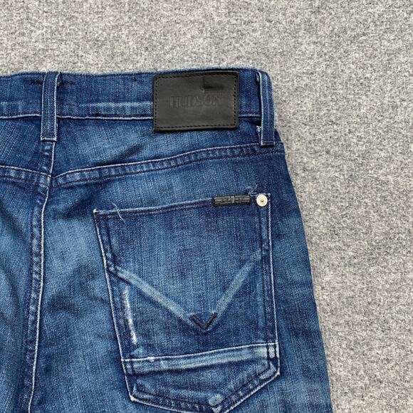 Hudson Jeans Mens 30 Blake SLIM Straight Distressed 5 Pocket Whiskered Denim - Picture 10 of 12